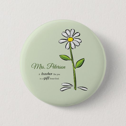 Persoonlijk, leraar Dank je, Religieuze Vloer Ronde Button 5,7 Cm (Voorkant)