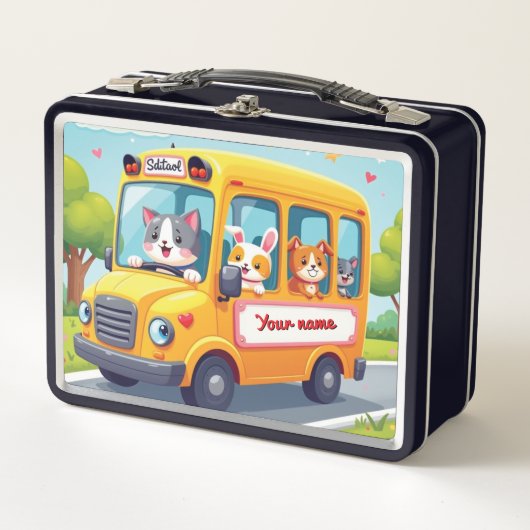Persoonlijk leuk dier schoolbus ontwerp (Voorkant)
