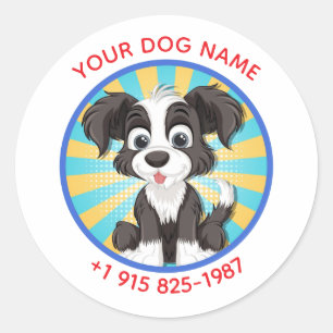 Persoonlijk leuk hond ontwerp aangepaste huisdier ronde sticker