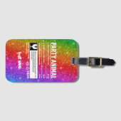 Persoonlijk LGBTQ Pride-feestdier Bagagelabel (Voorkant (horizontaal))