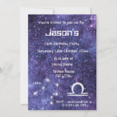 Persoonlijk Libra Zodiac sterrenstelsel feest Kaart (Voorkant)