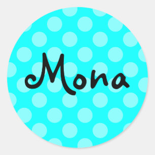 Persoonlijk licht aqua polka stippen ronde sticker