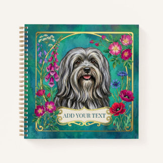 Persoonlijk lichtgrijs Lhasa Apso vierkant notitie Notitieboek