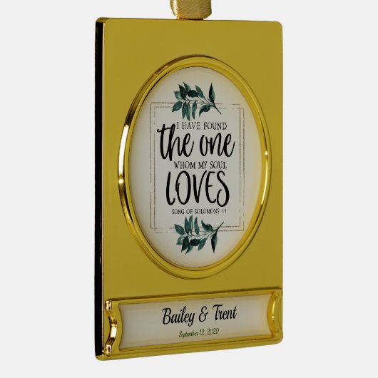 Persoonlijk lied van Solomon 3:4 Verguld Banner Ornament (Rechts)