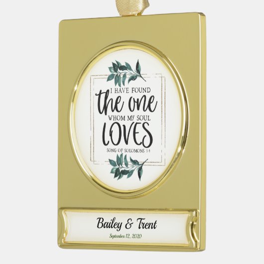 Persoonlijk lied van Solomon 3:4 Verguld Banner Ornament (Links)