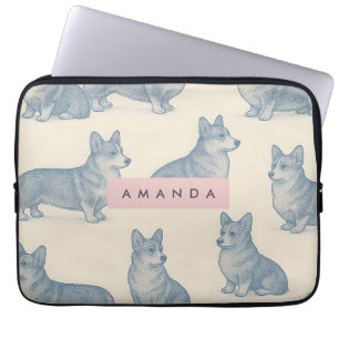 Persoonlijk Lief Corgi Patroon Laptop Sleeve
