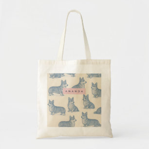 Persoonlijk Lief Corgi Patroon Tote Bag