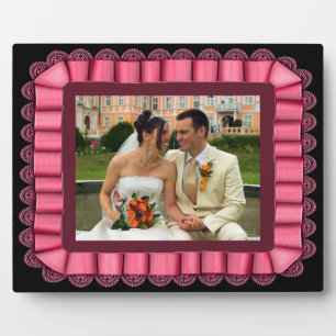 Persoonlijk Lijst van de Foto Roze Lace Ribbon Fotoplaat