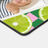 Persoonlijk Lime Gingham Citrus Aangepaste Naam Bureaumat (Hoek)