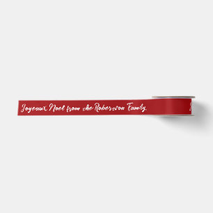 Persoonlijk lint met Joyeux Noel Kerstmis Rood