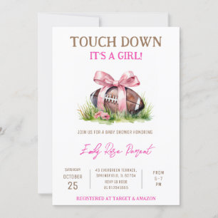 Persoonlijk Little Baby Girl Football Baby shower Kaart