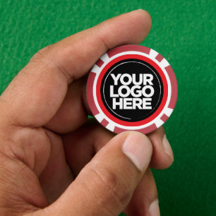 Persoonlijk logo en tekst Cool Rood Poker Chips