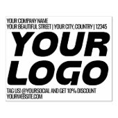 Persoonlijk logo en tekst Groot retouradres Rubberstempel (Afrduk)