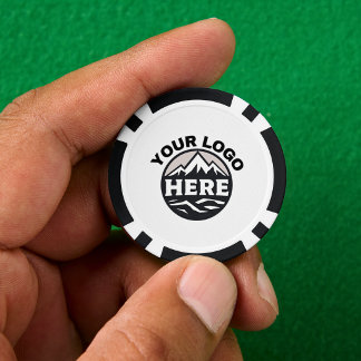Persoonlijk logo en tekst wit poker chips