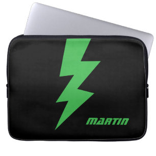 Persoonlijk logo met bliksemflits laptop sleeve
