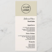 Persoonlijk logo, restaurant slank menu (Voorkant)