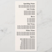 Persoonlijk logo, restaurant slanke menu (Achterkant)