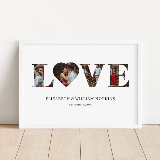 Persoonlijk Love Heart 4 Foto Poster Afdrukken