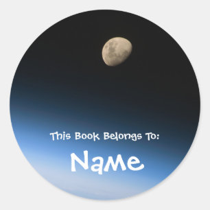 Persoonlijk Maan Boeklabel Ronde Sticker