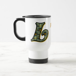 Persoonlijk madeliefjesmonogram initiaal L Reisbeker