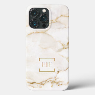 Persoonlijk marmeren naam met goudeffect iPhone 13 pro hoesje