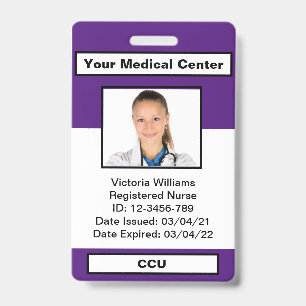 Persoonlijk medisch medewerker Foto ID-kaart Badge