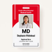 Persoonlijk medisch medewerker Foto ID Rode Badge (Voorkant)
