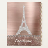 Persoonlijk meisje Roos Gold Diamond Sparkle Paris Planner (Achterkant)
