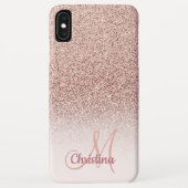Persoonlijk meisje Roos Gold Glitter Sparkles Case-Mate iPhone Case (Achterkant)