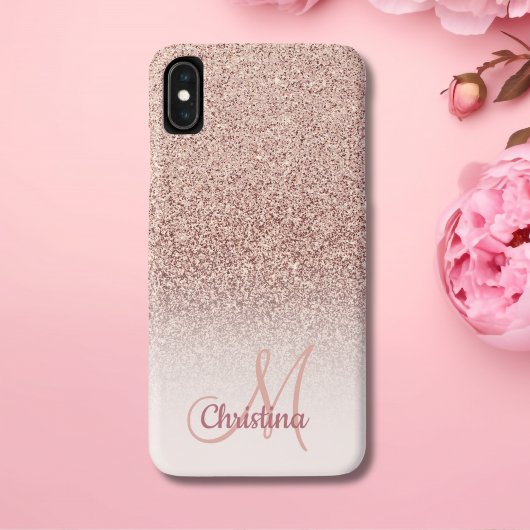 Persoonlijk meisje Roos Gold Glitter Sparkles Case-Mate iPhone Case