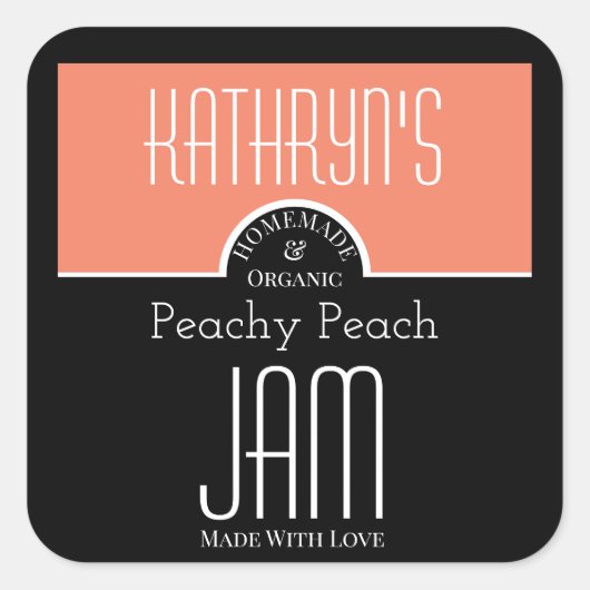 Persoonlijk merk Peach/Abriot Jam Label (Voorkant)