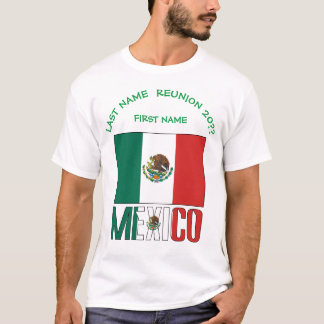 Persoonlijk Mexico Vlag Familie Reünie Mannen T-shirt