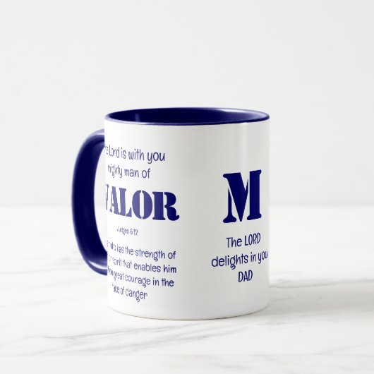 Persoonlijk MIGHTS MAN VAN VALOR Vaderdag Mok (Voorkant links)