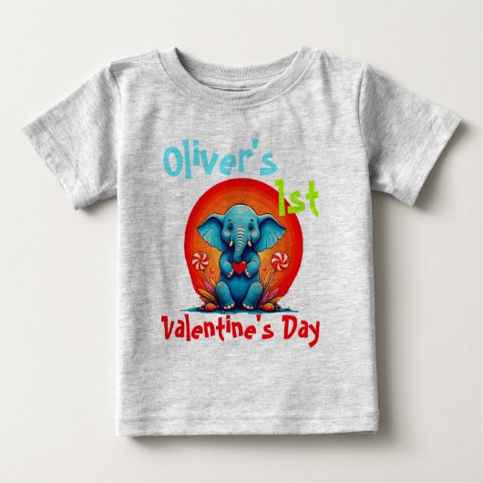 Persoonlijk Mijn eerste Valentijnse Baby olifant p (Voorkant)
