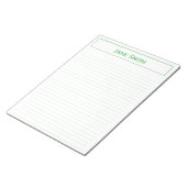 Persoonlijk: Minimale Groen en Wit van het bedrijf Notitieblok (Schuin)