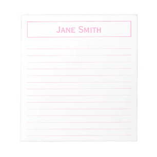 Persoonlijk: Minimale roze en witte bedrijfskleur Notitieblok