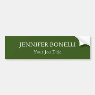 Persoonlijk minimalistisch bosgroen aangepast bumpersticker