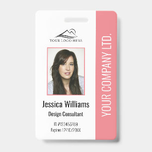 Persoonlijk modern bedrijfsemployee roze ID Badge