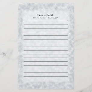 Persoonlijk modern blauw en wit briefpapier