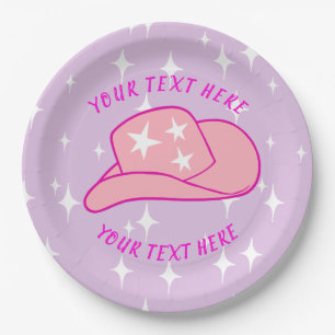 Persoonlijk Modern Cowgirl Pet Starburst Lila Papieren Bordje