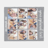 Persoonlijk Modern Gray 9 Foto Collage Fleece Deken (Voorkant (Horizontaal))