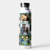 Persoonlijk modern groen foto collage monogram