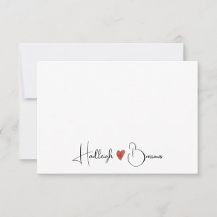 Persoonlijk modern handgeschreven script naam notitiekaartje