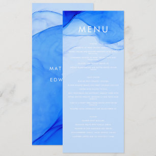 Persoonlijk Modern Inkt Trouwmenu Vet Blauw Menu