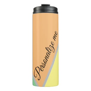 Persoonlijk modern kleurblok pastel mint perzik thermosbeker