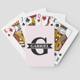 Persoonlijk modern monogram naam medium rood viool pokerkaarten