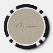 Persoonlijk modern monogram poker chips (Achterkant)
