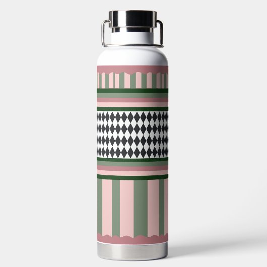 Persoonlijk modern patroon waterfles (Achterkant)