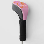 Persoonlijk modern roze monogram golfheadcover (Schuin)