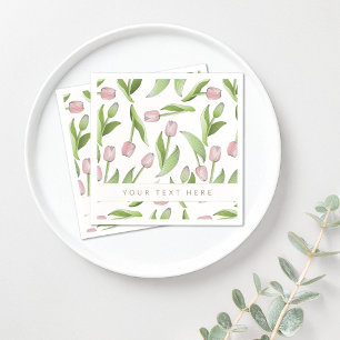 Persoonlijk modern roze tulp papier servet